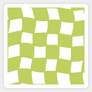 Abstract Checker Board - lime green Sticker